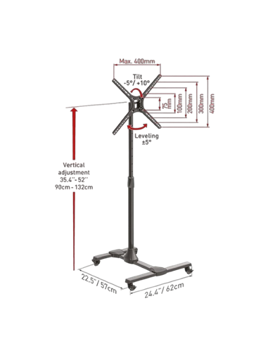 Suport înclinat pe perete BARKAN SW310H, Negru