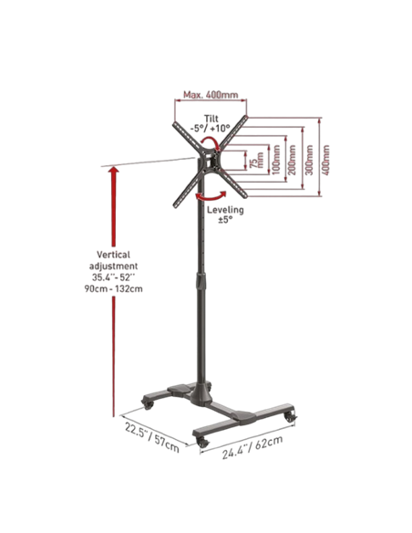 Suport înclinat pe perete BARKAN SW310H, Negru