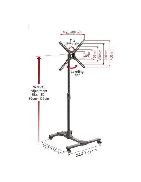 Suport înclinat pe perete BARKAN SW310H, Negru