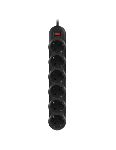 Сетевой фильтр SVEN SF-06E, 6 Розеток, 3м, Чёрный