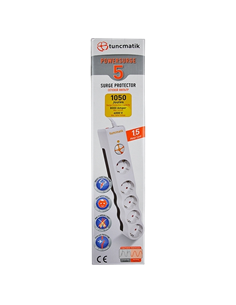 Prelungitor electric Tuncmatik TSK6134, 5 Prize, 1,5m, Alb 2