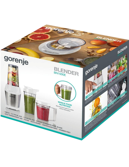 Blender staționar Gorenje BN1000E, Oțel Inoxidabil / Alb