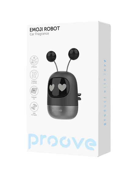Aromatizator auto Proove Emoji Robot Lovely, Negru