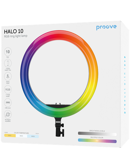 Lampă circulară Proove Halo 10, Alb