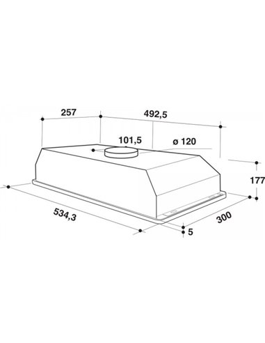 Hota încorporabilă Whirlpool WCT 64 FLY X, Oțel inoxidabil