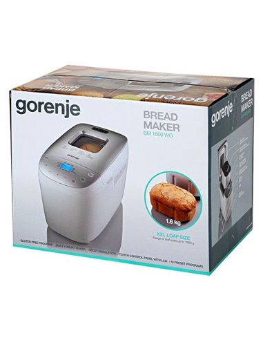 Mașină de pâine Gorenje BM1600WG, Alb