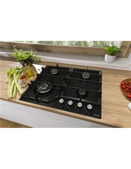 Газовая варочная панель Gorenje GTW 641 KB, Чёрный