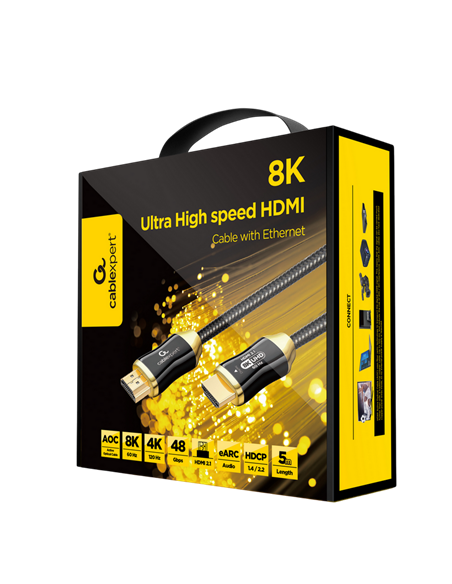 Cablu Video Cablexpert CCBP-HDMI8K-AOC-5M, HDMI (M) - HDMI (M), 5m, Negru