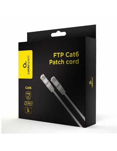 Patch cord Cablexpert PPB6-5M, Cat6 FTP , 5m, Alb