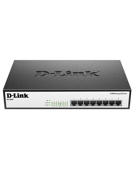 Comutator PoE D-Link DES-1008P+, 8x IEEE 802.3af/at