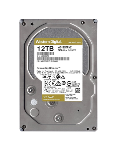 Жесткий диск Western Digital WD Gold, 3.5", 12 ТБ <WD122KRYZ>