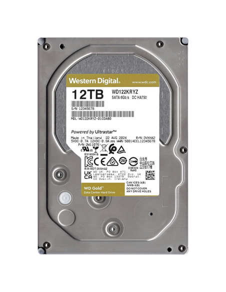 Жесткий диск Western Digital WD Gold, 3.5", 12 ТБ <WD122KRYZ>