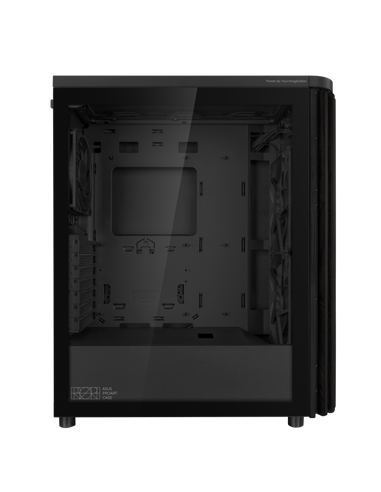 Компьютерный корпус ASUS ProArt PA401 Wood TG, Midi-Tower, Без блока питания, Чёрный