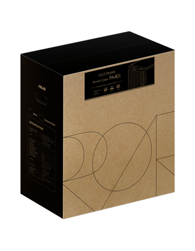 Компьютерный корпус ASUS ProArt PA401 Wood TG, Midi-Tower, Без блока питания, Чёрный