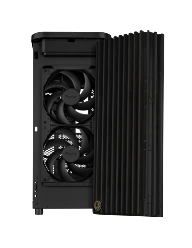 Carcasă PC ASUS ProArt PA401 Wood TG, Midi-Tower, Fără PSU, Negru