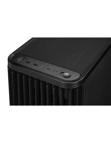 Carcasă PC ASUS ProArt PA401 Wood TG, Midi-Tower, Fără PSU, Negru