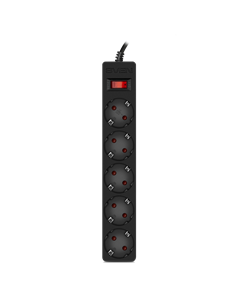 Prelungitor electric SVEN SF-05E, 5 Prize, 5m, Negru
