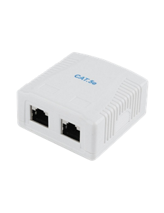 Розетка для настенного крепления Cablexpert NCAC-2F5E-01, Белый