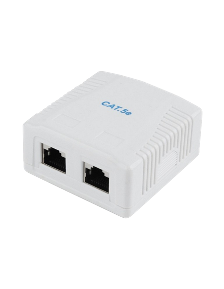 Priză pentru montare pe perete Cablexpert NCAC-2F5E-01, Alb