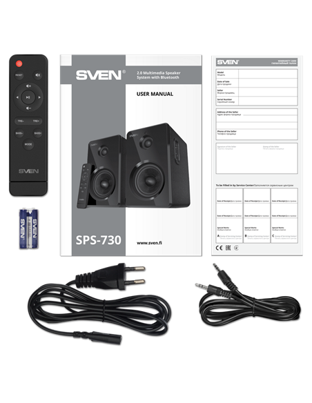 Sistem audio 2.0 CH SVEN SPS-730, Negru