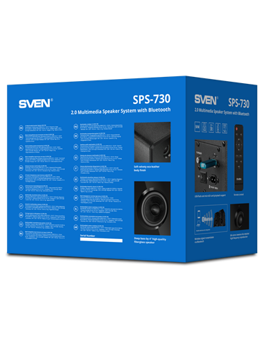 Sistem audio 2.0 CH SVEN SPS-730, Negru