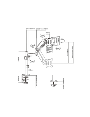 Suport birou pentru monitoare Gembird MA-DA1P-01, Negru