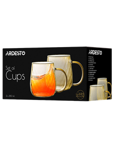 Набор стаканов Ardesto 350 мл, 2 шт, Золотой 2