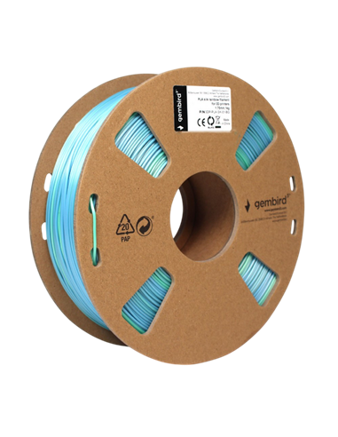 Filament pentru imprimantă 3D Gembird 3DP-PLA-SK-01-BG, PLA, Albastru | Verde, 1.75 mm, 1kg