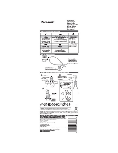 Светодиодный фонарь Panasonic LED Neck Light, Чёрный