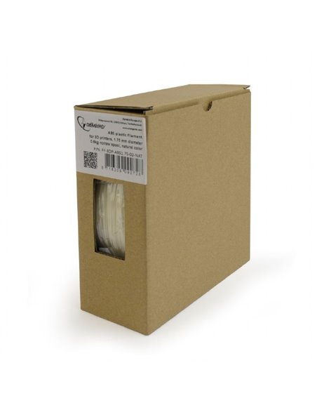 Filament pentru imprimantă 3D Gembird FF-3DP-ABS1.75-02-NAT, ABS, Alb , 1.75 mm, 0,6kg
