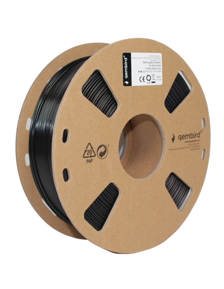 Filament pentru imprimantă 3D Gembird 3DP-PETG1.75-01-BK, PETG, Negru , 1.75 mm, 1kg