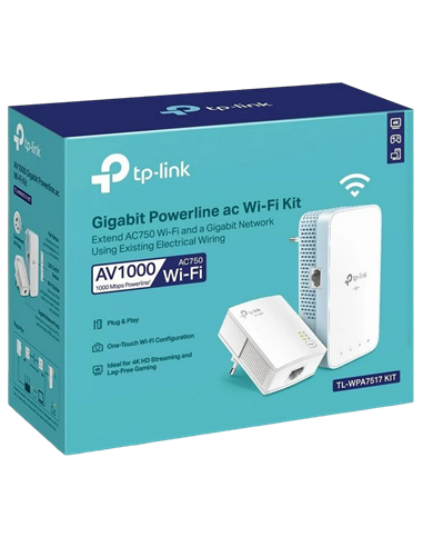 Powerline Adapter TP-LINK TL-WPA7517 KIT, AV1000, 1000 Mbps, Alb