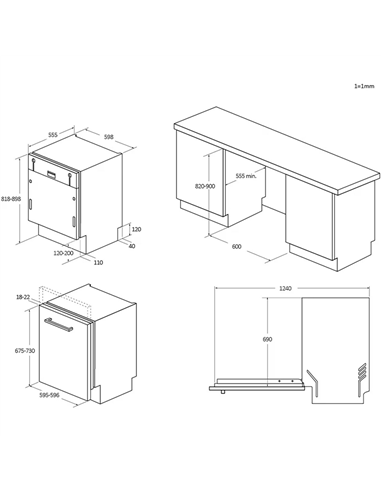 Mașină de spălat vase Candy CI 4C4F1A, Alb