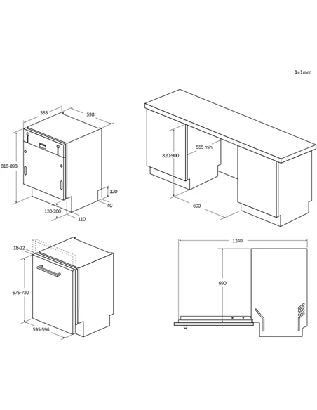 Mașină de spălat vase Candy CI 4C4F1A, Alb