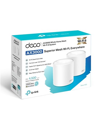 Sistem Wi-Fi Mesh TP-LINK Deco X50 (2-pack), Alb