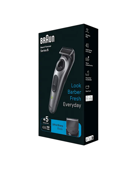 Trimmer pentru bărbați Braun BT5440, Gri Trimmer pentru bărbați Braun BT5440, Gri