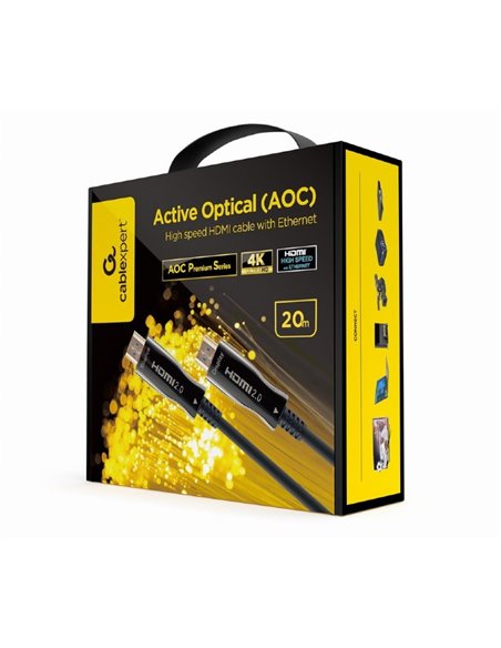 Cablu Video Cablexpert CCBP-HDMI-AOC-20M-02, HDMI (M) - HDMI (M), 20 m, Negru