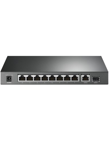 10-port 10/100/1000Mbps POE+ Switch TP-LINK "TL-SG1210P", 8 PoE+ ports, 63W Budget, SFP, Steel Case