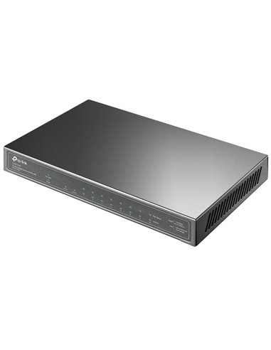 10-port 10/100/1000Mbps POE+ Switch TP-LINK "TL-SG1210P", 8 PoE+ ports, 63W Budget, SFP, Steel Case