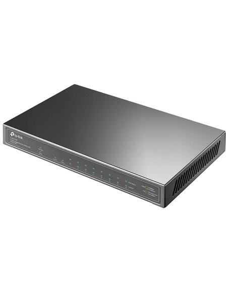 10-port 10/100/1000Mbps POE+ Switch TP-LINK "TL-SG1210P", 8 PoE+ ports, 63W Budget, SFP, Steel Case