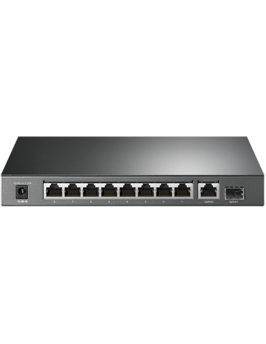 10-port 10/100/1000Mbps POE+ Switch TP-LINK "TL-SG1210P", 8 PoE+ ports, 63W Budget, SFP, Steel Case