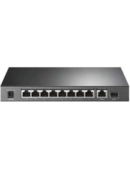 10-port 10/100/1000Mbps POE+ Switch TP-LINK "TL-SG1210P", 8 PoE+ ports, 63W Budget, SFP, Steel Case