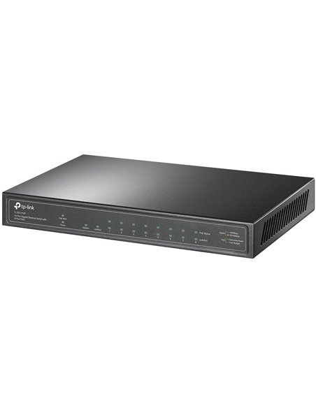 10-port 10/100/1000Mbps POE+ Switch TP-LINK "TL-SG1210P", 8 PoE+ ports, 63W Budget, SFP, Steel Case