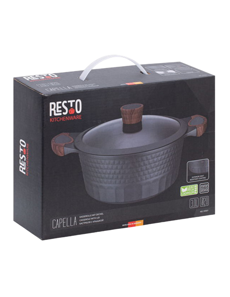 Cratiță RESTO 93501, 2.6L, 20cm, Negru