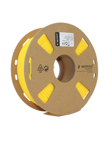 Filament pentru imprimantă 3D Gembird 3DP-TPE1.75-01-Y, TPE, Galben, 1.75 mm, 1kg
