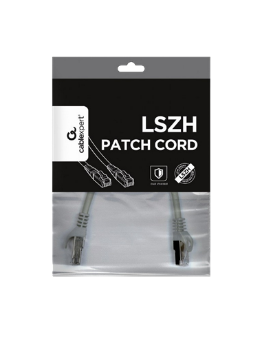 Патч-корд Cablexpert PP6A-LSZHCU-0.25M, Cat6A SSTP, 0,25м, Серый