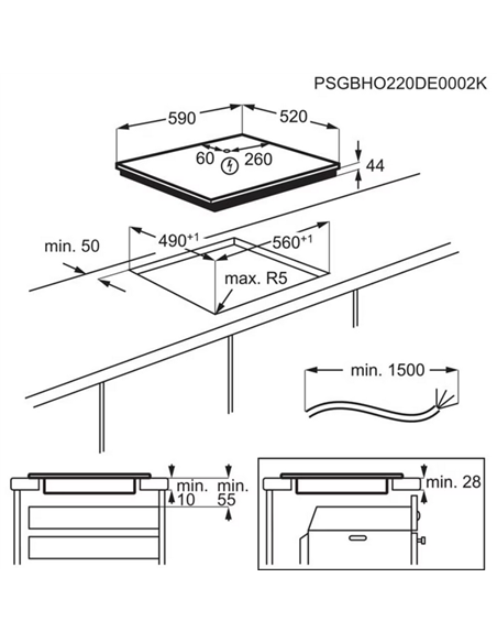 Plită cu inducție Electrolux EIT60433CT, Negru Plită cu inducție Electrolux EIT60433CT, Negru