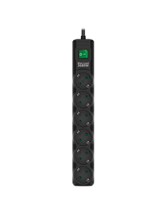 Prelungitor electric SVEN SF-06E-16, 6 Prize, 1,8m, Negru