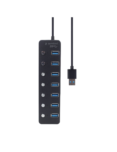 USB-концентратор Gembird UHB-U3P7P-01, Чёрный
