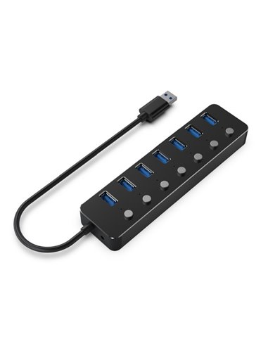 USB-концентратор Gembird UHB-U3P7P-01, Чёрный